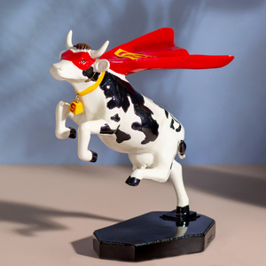 哈比工坊 华尔街手绘艺术牛家居酒柜摆件飞天超人牛乔迁新居礼物