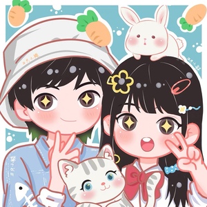 手绘头像定制情侣q版卡通真人宠物照片漫画人物游戏头像设计动漫