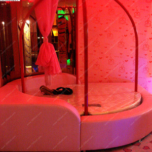 情侣电动床圆水床情趣民宿家具酒店轻奢精品公寓主题宾馆秋千红床