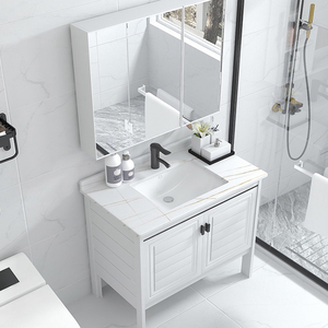 卫生间面盆洗手洗脸盆60/70/80/90cm洗漱台组合浴室柜落地式卫浴