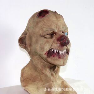 万圣节大鼻子恶魔乳胶面具红鼻子怪头套舞台装扮道具鬼屋跨境代发
