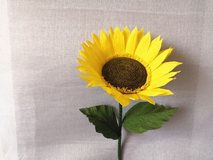 纸艺向日葵皱纹纸成品花纸艺花diy手作褶皱纸花手工课作业情人节