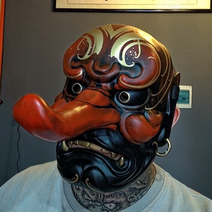 大天狗面具树脂彩绘挂件纹身店摆件拍摄道具cosplay万圣节可佩戴