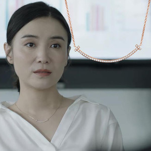 小舍得宋佳同款项链女夏纯银笑脸微笑带钻满钻南俪锁骨链七夕礼物