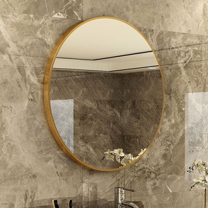 化妆镜浴室镜铝合金镜子圆镜子挂墙浴室卫生间免打孔装饰全身衣镜