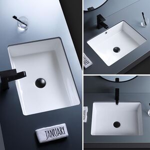 鹰牌陶瓷台下盆卫生间椭圆形洗手盆家用方形平底嵌入式洗直角脸盆