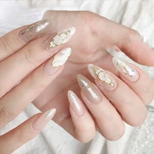 000人付款淘宝美甲成品穿戴甲高级感婚甲婚纱照指甲贴片显白2021夏季