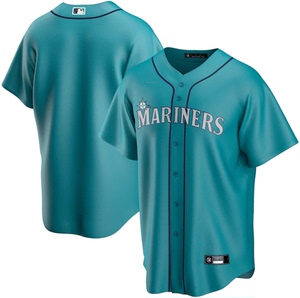 Seattle Mariners 西雅图水手队球衣 男士开衫短袖t恤空白棒球服