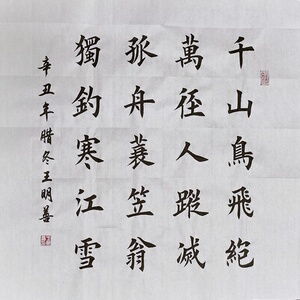 柳宗元江雪书法作品手写楷书真迹千山鸟飞绝万径人踪灭书法订制