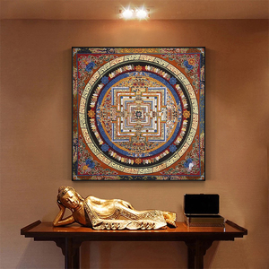 唐卡挂画六字真言西藏民族风客厅墙面装饰画禅意藏式东南亚墙壁画