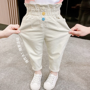女童花苞裤高腰休闲裤秋装3岁儿童洋气幼儿园裤子5宝宝春秋老爹裤