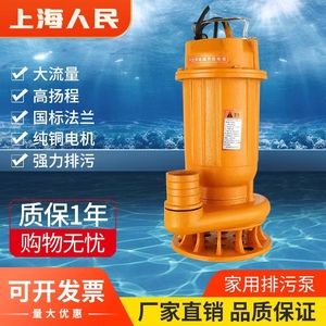 上海人民污水泵家用丝口排污泵220v750W1.1kw1500W2200W2寸单三相