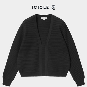 ICICLE之禾女装春夏棉针织条纹简约纯色时尚通勤开衫毛衣