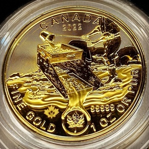 (现货包邮)  黄金克朗代克 勘探金矿 纪念 99999金币 1 盎司