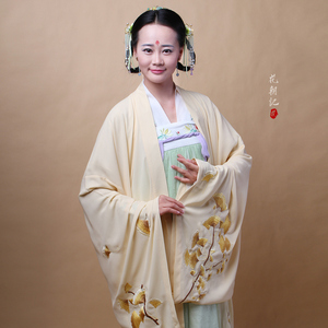 银杏赋 花朝记原创刺绣大袖衫/褙子 汉服女装 搭