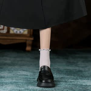 2022夏季新款日系单鞋英伦风小皮鞋复古中根厚底jk制服鞋乐福鞋女