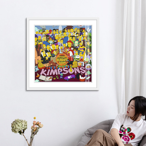 kaws挂画辛普森一家潮流艺术装饰画客厅儿童房间卡通人物潮牌壁画