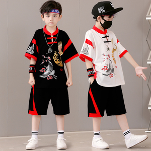 中国风男童古装夏装唐装汉服六一儿童演出服装走秀民族舞蹈表演