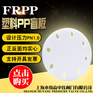 FRPP塑料法兰盲板PP全塑盲法兰聚丙烯耐腐蚀塑料法兰盖开孔盲板
