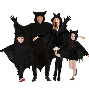 万圣节服装儿童黑蝙蝠亲子装女化装会成人吸血蝙蝠衣服舞台演出服