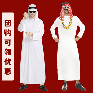 伴郎团服中东土豪阿拉伯迪拜沙特长袍搞笑接亲结婚兄弟婚礼白服装