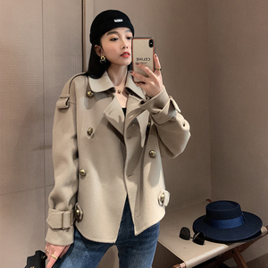 小个子双面羊绒大衣女短款高端毛呢外套女全羊毛2020年新爆款n28