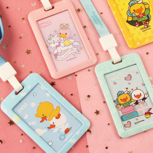 卡通可爱学生校园卡套少女公交食堂饭卡门禁工厂牌胸卡挂绳挂脖保护套