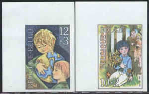 YZY325比利时1984年儿童音乐,扮婚邮票(无齿样票背带号码) 新2枚
