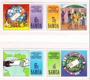 SMA148萨摩亚1993年通信、手、寄信  邮票  新4全