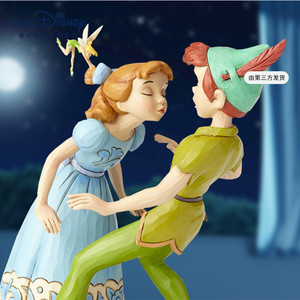 迪士尼官方 小飞侠彼得潘与温蒂65周年纪念摆件艺术家款收藏手办