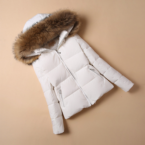 新款冬季韩版白鸭绒羽绒服女短款修身加厚时尚小款正品外套貉子毛