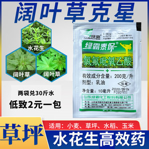水花生猪殃殃高效除草剂氯氟吡氧乙酸阔叶杂草草坪除草奥坤蔴菓劲