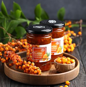 俄罗斯进口沙棘果酱早餐大果颗粒野果手工采收300g瓶装 2瓶起发货