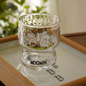 日本进口石塚硝子Moomin姆明联名卡通水杯家用果汁儿童玻璃水杯