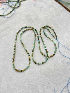 天然绿松石小米珠子2mm串珠 真品糖色极细手串多宝手链颈饰配件