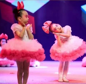 六一儿童舞蹈服女童蛋糕裙演出服幼儿可爱公主裙蓬蓬纱裙表演服装