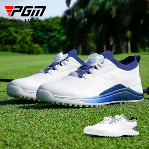 PGM 高尔夫球鞋男士防水运动鞋超纤皮鞋子golf男鞋旋钮鞋带无钉鞋