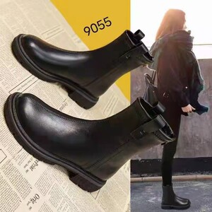 汐丹女孩鞋店马丁靴2021冬季新款百搭女鞋加绒9055