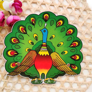 幼儿园教学用品儿童游戏面具舞台表演道具角色扮演动物头饰孔雀