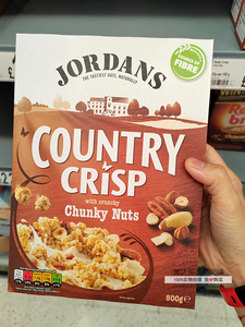 英国Jordans 脆燕麦坚果水果麦片 500g 不含添加剂高纤维低糖低脂
