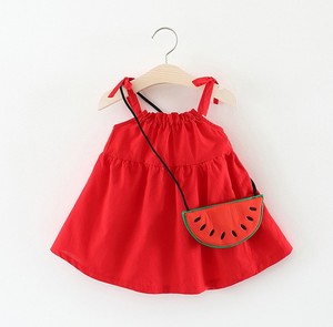 宝宝裙子2021新款夏装吊带洋气六个月衣服女红色一岁潮衣公主红色