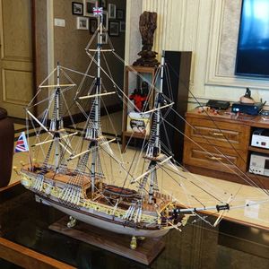 木制帆船DIY船模型拼装套材-皇家卡罗林号，益智，动手，船模型
