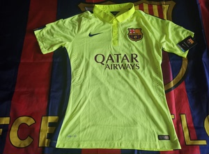 巴萨 1415赛季 第二客场  光板 球员版 球衣 bnwt