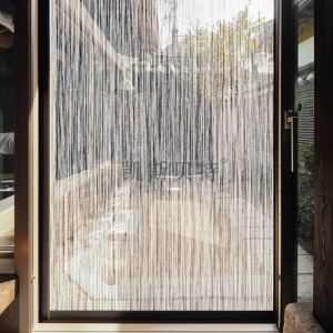 白色拉丝夹丝玻璃贴膜半透明简约条纹门窗客厅艺术网红装饰防爆膜