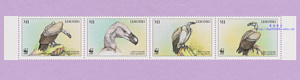 莱索托 WWF动物邮票 鸟类猛禽 南非秃鹫（1998）4全横连
