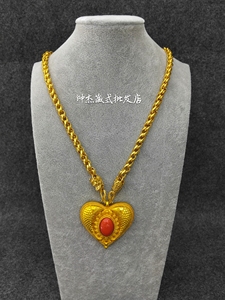 桥生藏式西藏尼泊尔镀金合金项链民族风藏装配饰吊坠不掉色包邮