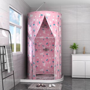 洗澡间浴罩免安装保温防水宿舍浴帘圆形可折叠的卫生间洗手间家用