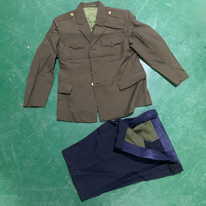 87空干夏常服套装库存正品87空蓝凡立丁毛料干部常服老式西装怀旧