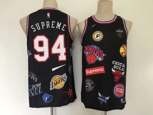 nba supreme 篮球队联名球衣 透气运动背心 印花