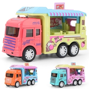 可开门冰淇淋车消防车警车男女孩儿童惯性耐摔玩具车小汽车模型